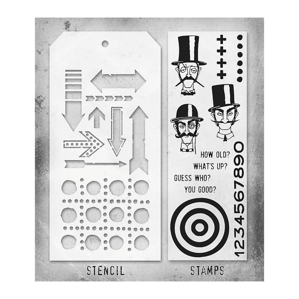 Tim Holtz Clear Stamps and Stencil Inquisitive, Arrows and Dotted Line thmm139 product image