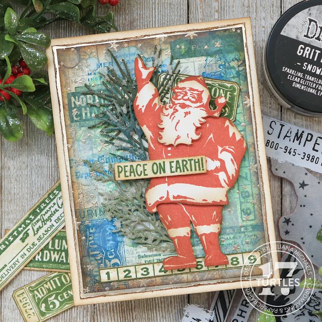 Tim Holtz Clear Stamps and Stencil Jolly Holiday, Tree Lot, Merry Christmas thmm189 santa