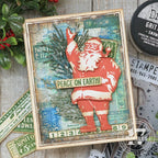 Tim Holtz Clear Stamps and Stencil Jolly Holiday, Tree Lot, Merry Christmas thmm189 santa