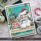 Tim Holtz Clear Stamps and Stencil Jolly Santa, Peppermint and Tinsel thmm154 santa