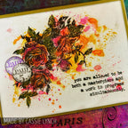 Tim Holtz Clear Stamps and Stencil Lady Rose, Woven and Linen thmm119 flowers
