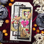 Tim Holtz Clear Stamps and Stencil Note Quotes, Brush Mark and Brush Arch thmm184 cute tag