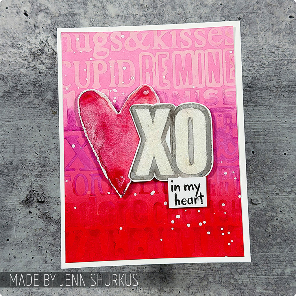 Tim Holtz Clear Stamps and Stencil Note Quotes, Brush Mark and Brush Arch thmm184 my heart