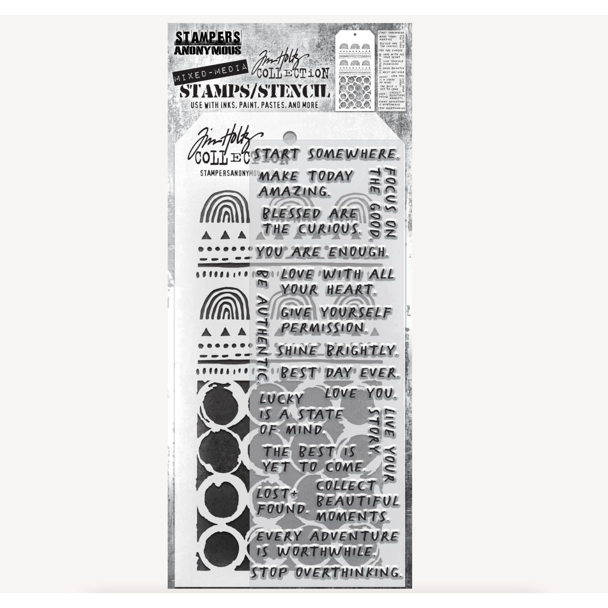 Tim Holtz Clear Stamps and Stencil Noteworthy, Nature and Ringer thmm162