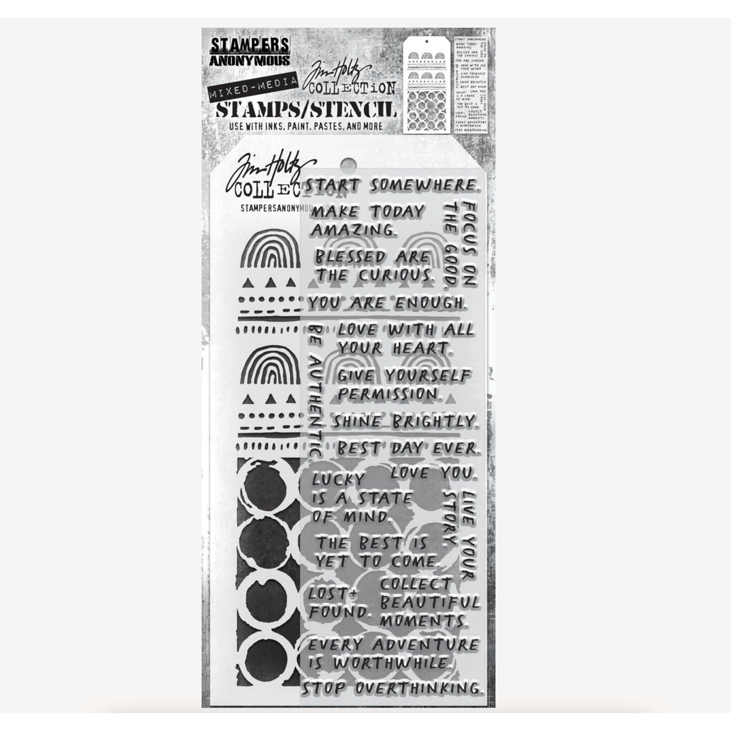 Tim Holtz Clear Stamps and Stencil Noteworthy, Nature and Ringer thmm162