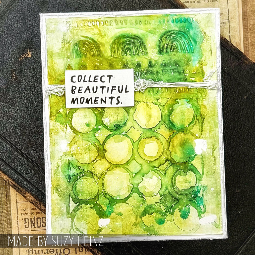 Tim Holtz Clear Stamps and Stencil Noteworthy, Nature and Ringer thmm162 green