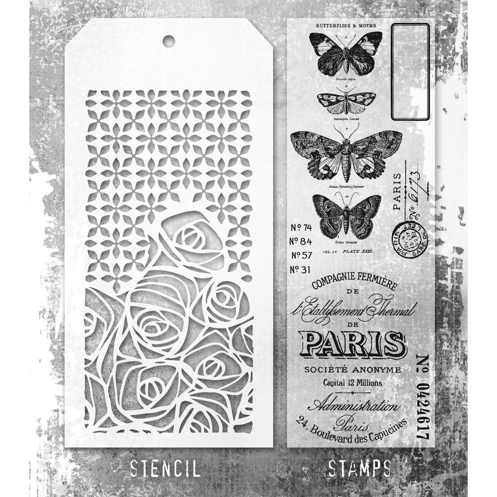Tim Holtz Clear Stamps and Stencil Papillion, Nordic, Scribble thmm120 product image