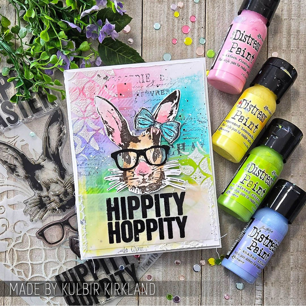 Tim Holtz Clear Stamps and Stencil Perspective, Flourish and Latticework thmm115 bow