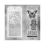 Tim Holtz Clear Stamps and Stencil Perspective, Flourish and Latticework thmm115 product image