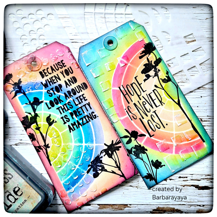 Tim Holtz Clear Stamps and Stencil Perspective, Flourish and