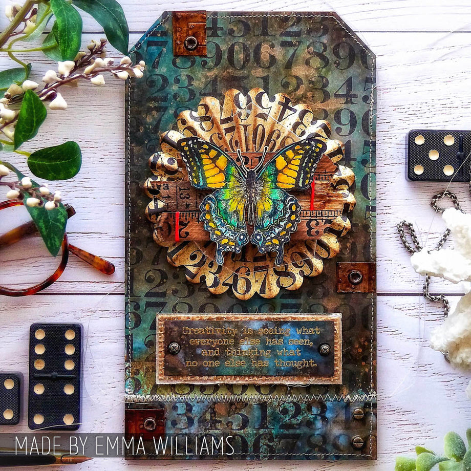 Tim Holtz Clear Stamps and Stencil Perspective, Flourish and