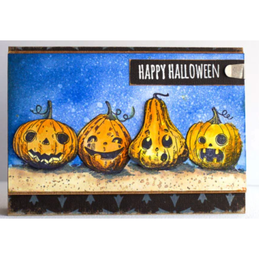 Tim Holtz Clear Stamps and Stencil Pumpkinhead, Zig Zag and Grime thmm127 halloween