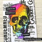 Tim Holtz Clear Stamps and Stencil Rest in Peace, Herringbone and Plus thmm148 skull