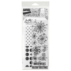 Tim Holtz Clear Stamps and Stencil Retro Flakes, Spots, Polkadot thmm185