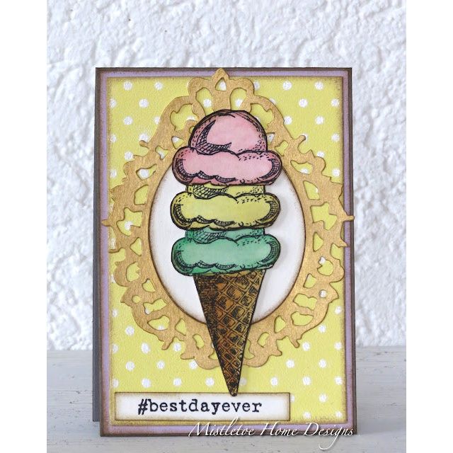 Tim Holtz Clear Stamps and Stencil Retro Flakes, Spots, Polkadot thmm185 ice cream
