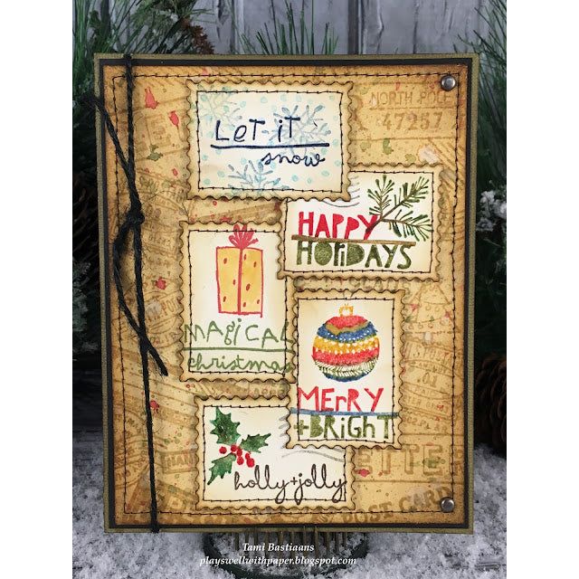 Tim Holtz Clear Stamps and Stencil Seasonal Scribble, Polkadot, Tinsel thmm136 christmas