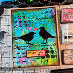 Tim Holtz Clear Stamps and Stencil Silhouette Birds, Stitches, Dotted and Dashes thmm182 miss you