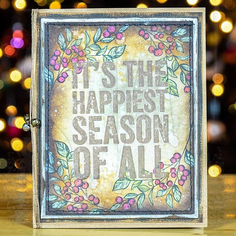 Tim Holtz Clear Stamps and Stencil Sketch Greenery, Plaid and Nordic thmm132 season