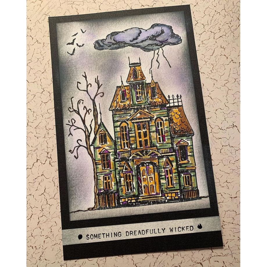 Tim Holtz Clear Stamps and Stencil Sketch Manor, Crackle and Rosette thmm149 manor