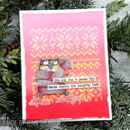 Tim Holtz Clear Stamps and Stencil Snarky Cat Christmas, Holiday Knit and Pines thmm134 knit