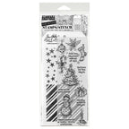 Tim Holtz Clear Stamps and Stencil Tattered Christmas, Peppermint, Falling Stars thmm190