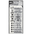 Tim Holtz Clear Stamps and Stencil The Chemist, Plus, Crossbones thmm202