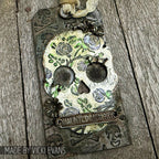 Tim Holtz Clear Stamps and Stencil The Chemist, Plus, Crossbones thmm202 skull and crossbones haunted tag vicki evans