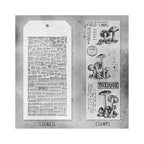 Tim Holtz Clear Stamps and Stencil Tiny Toadstools, Stone and Slate thmm112 product image