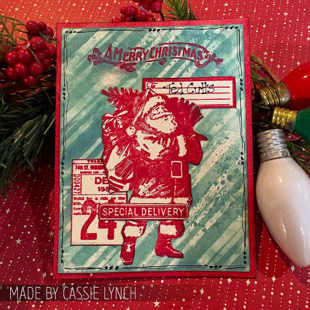 Tim Holtz Clear Stamps and Stencil Vintage Holiday, Sparkle, and Peppermint thmm131 christmas