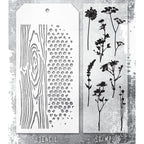 Tim Holtz Clear Stamps and Stencil Wildflower Silhouettes, Woodgrain, and Dot Fade thmm159 product image