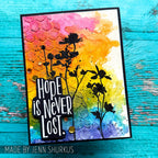 Tim Holtz Clear Stamps and Stencil Wildflowers, Mesh and Typo thmm121 rainbow
