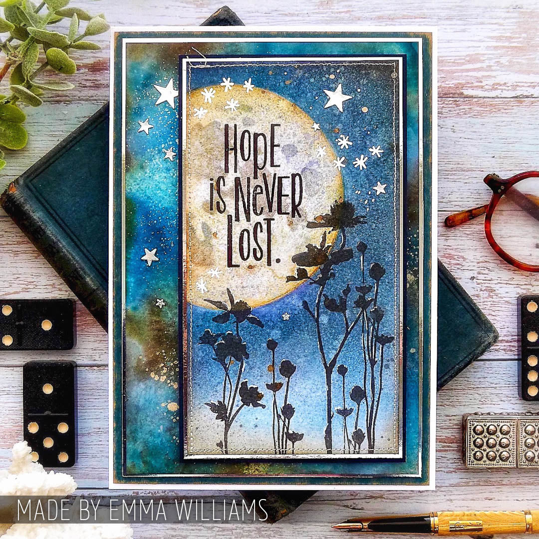 Tim Holtz Clear Stamps and Stencil Wildflowers, Mesh and Typo thmm121 stars