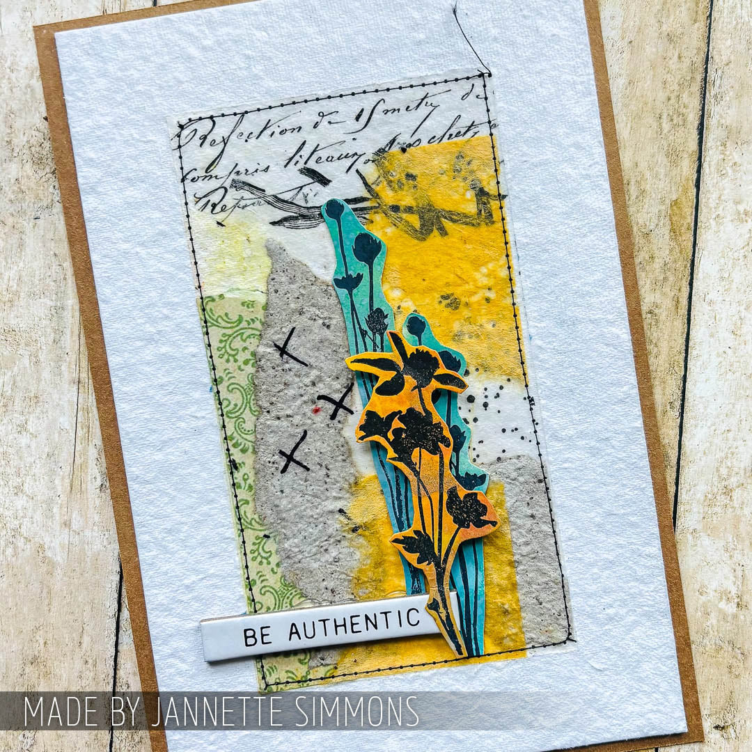 Tim Holtz Clear Stamps and Stencil Wildflowers, Mesh and Typo thmm121 words