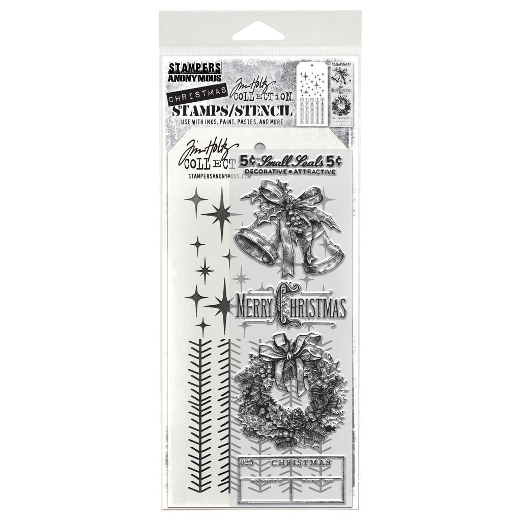 Tim Holtz Clear Stamps and Stencils Department Store, Tinsel, Sparkle thmm177