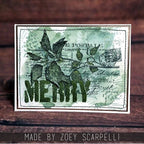 Tim Holtz Clear Stamps and Stencils Festive Collage, Deco Arch, Diamond Dots thmm175 merry