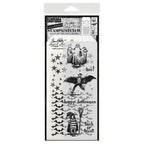Tim Holtz Clear Stamps and Stencils Halloween Sketchbook, Batground, Falling Stars thmm165