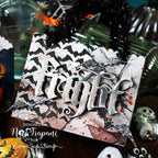 Tim Holtz Clear Stamps and Stencils Halloween Sketchbook, Batground, Falling Stars thmm165 bats