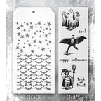 Tim Holtz Clear Stamps and Stencils Halloween Sketchbook, Batground, Falling Stars thmm165 product image