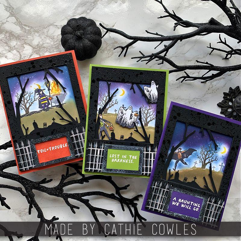 Tim Holtz Clear Stamps and Stencils Halloween Sketchbook, Batground, Falling Stars thmm165 spooky scenes