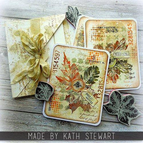 Tim Holtz Clear Stamps and Stencils Leaf Prints 2, Speckles, Woodgrain thmm167 autumn