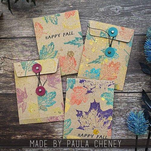 Tim Holtz Clear Stamps and Stencils Leaf Prints 2, Speckles, Woodgrain thmm167 happy fall