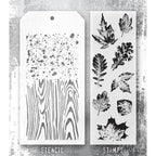 Tim Holtz Clear Stamps and Stencils Leaf Prints 2, Speckles, Woodgrain thmm167  product image