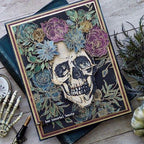 Tim Holtz Clear Stamps and Stencils Rest In Peace, Deco Arch, Script thmm172 skull