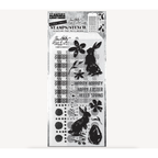 Tim Holtz Clear Stamps and Stencils Spring Shadows, Gingham, and Dotted Line thmm163