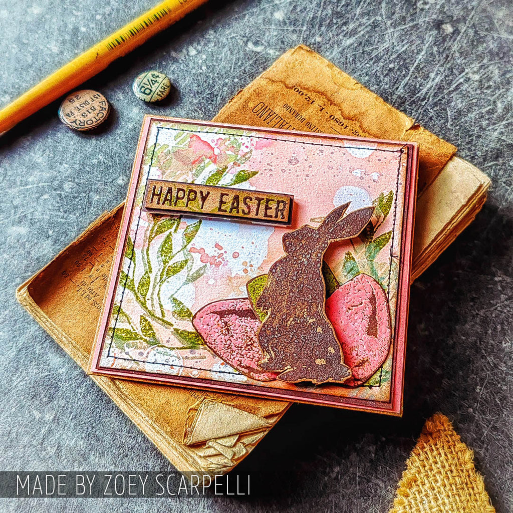 Tim Holtz Clear Stamps and Stencils Spring Shadows, Gingham, and Dotted Line thmm163 easter