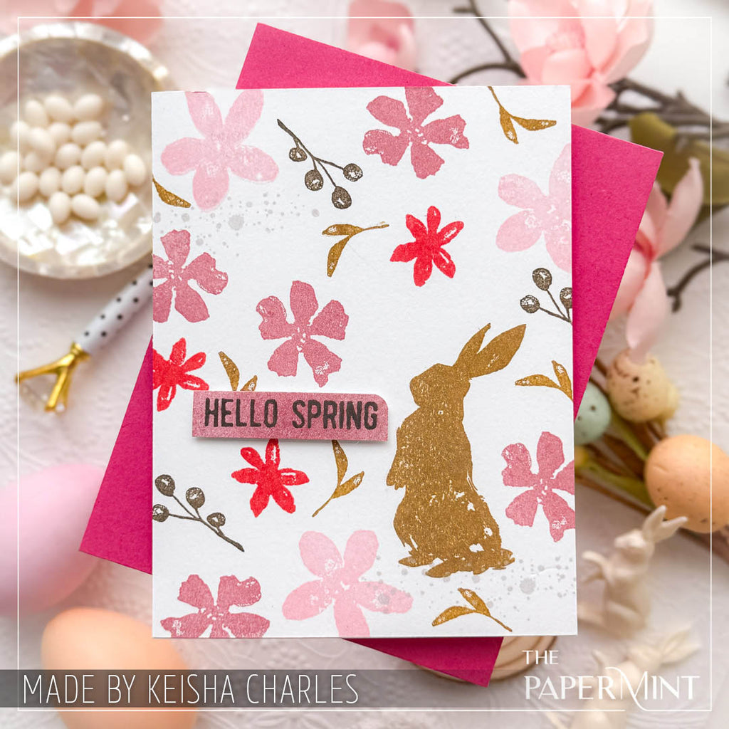 Tim Holtz Clear Stamps and Stencils Spring Shadows, Gingham, and Dotted Line thmm163 hello