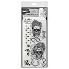 Tim Holtz Clear Stamps and Stencils Wicked Hipsters, Roses, Crossed thmm171