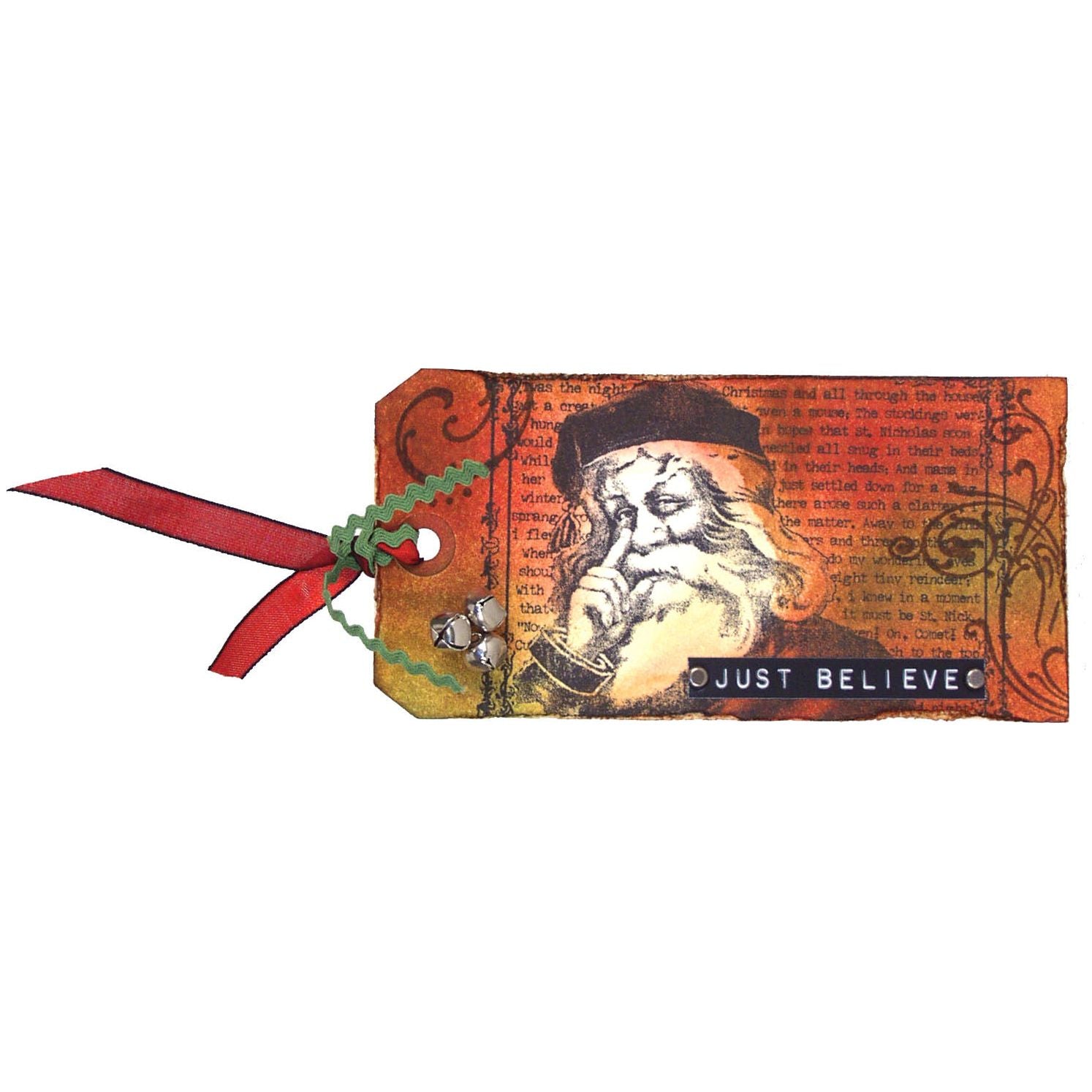 Tim Holtz Cling Rubber Components Stamp CHRISTMAS MIRACLE COM025 bookmark