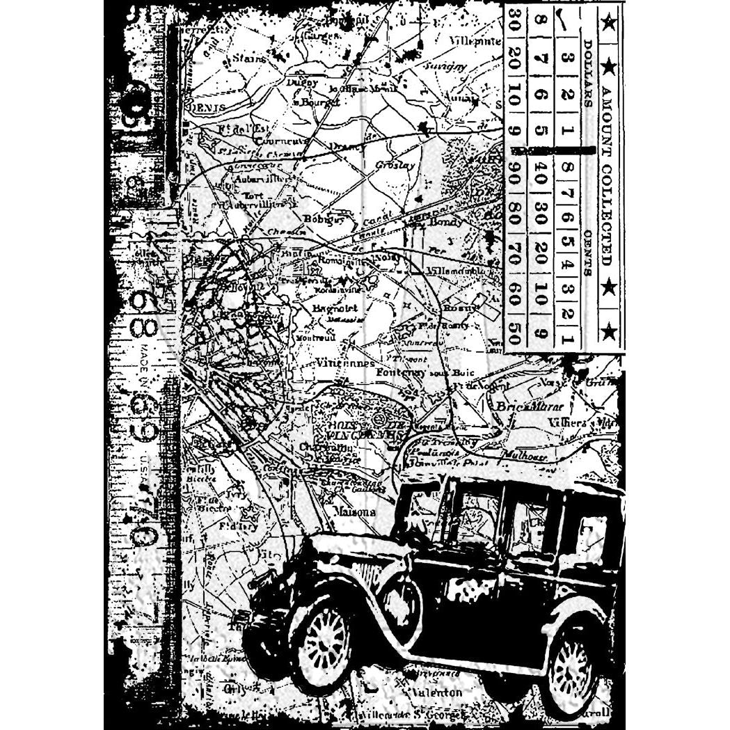 Tim Holtz Cling Rubber Components Stamp Car com013