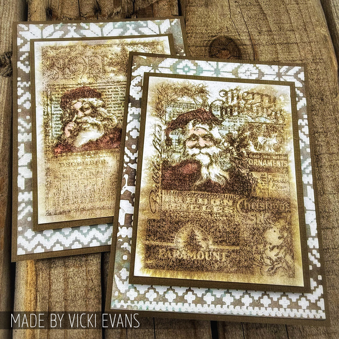 Tim Holtz Cling Rubber Components Stamp Christmas Miracle com025 sepia